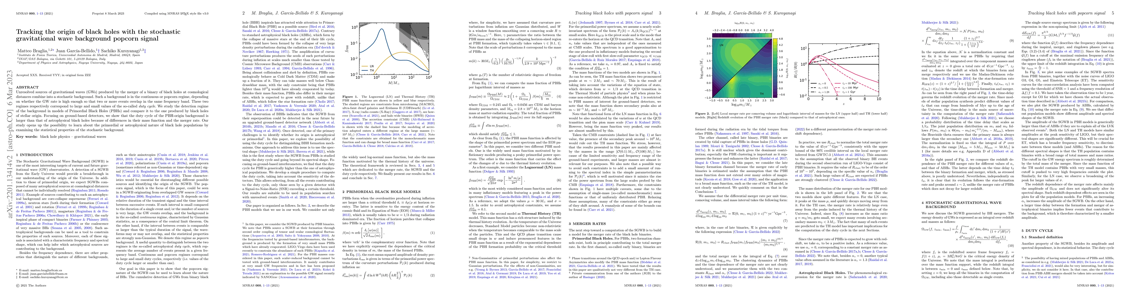 Thumbnail for Tracking the origin of black holes with the stochastic gravitational
  wave background popcorn signal