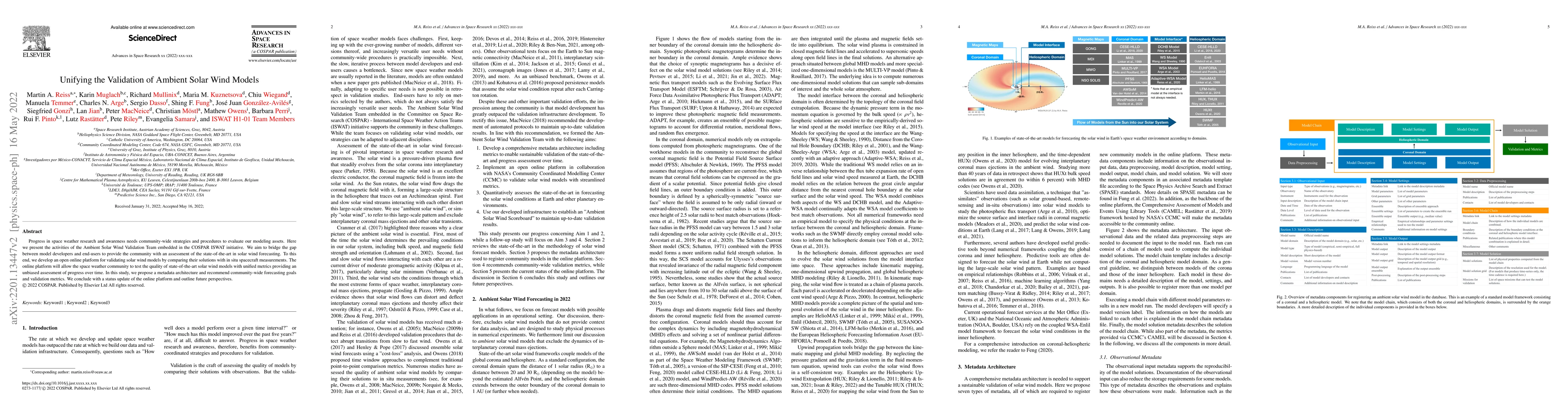 Thumbnail for Unifying the Validation of Ambient Solar Wind Models