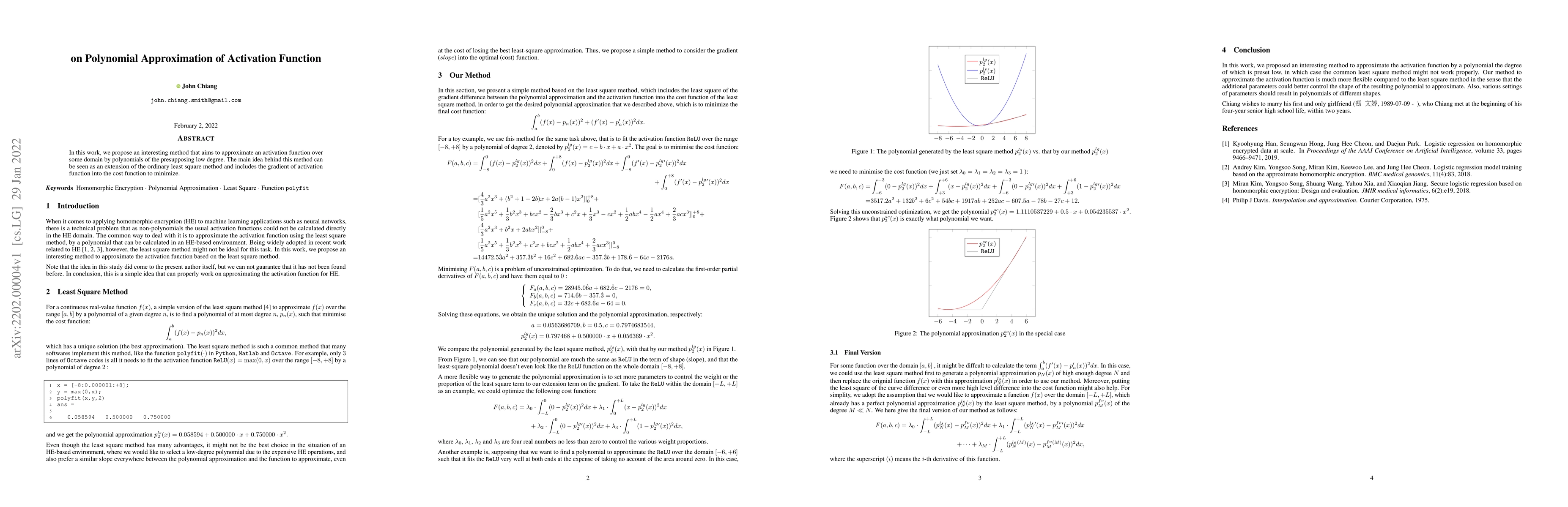 Thumbnail for On Polynomial Approximation of Activation Function