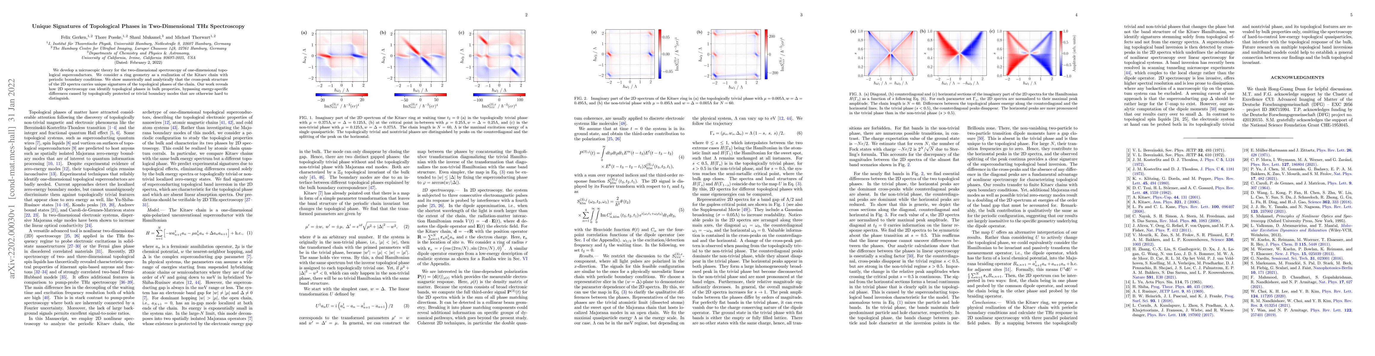 Thumbnail for Unique Signatures of Topological Phases in Two-Dimensional THz
  Spectroscopy