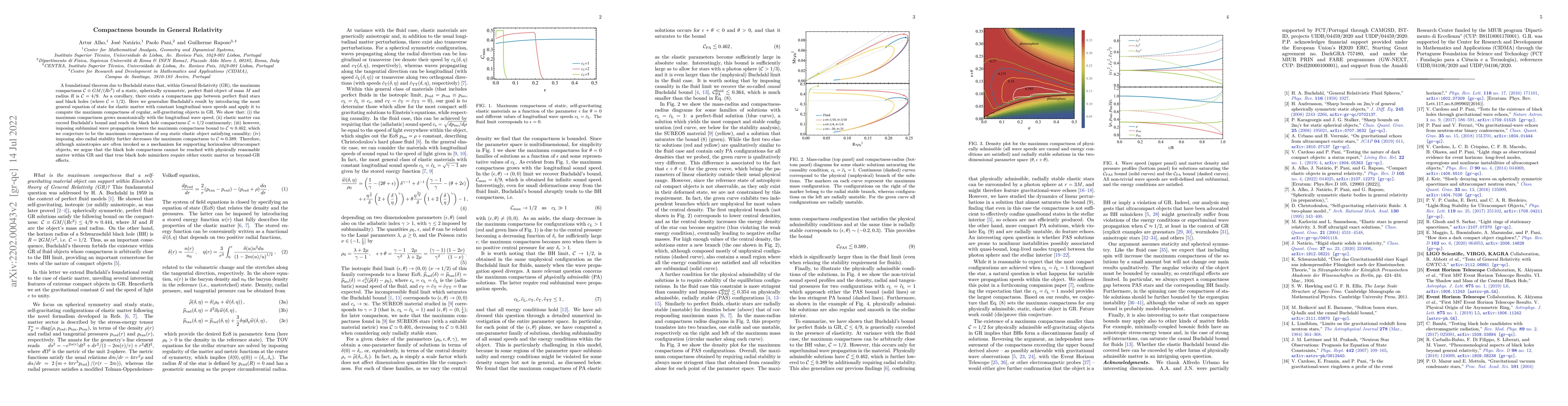 Thumbnail for Compactness bounds in General Relativity