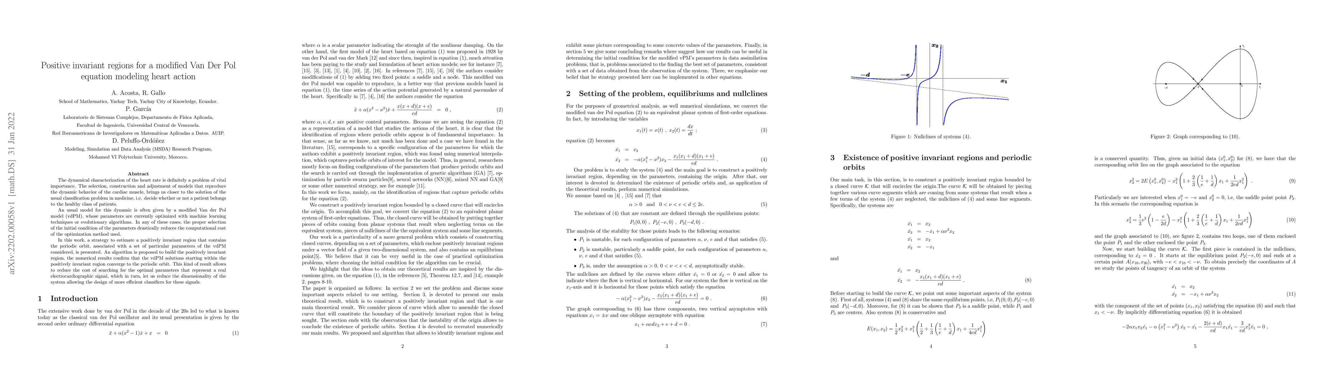 Thumbnail for Positive invariant regions for a modified Van Der Pol equation modeling
  heart action