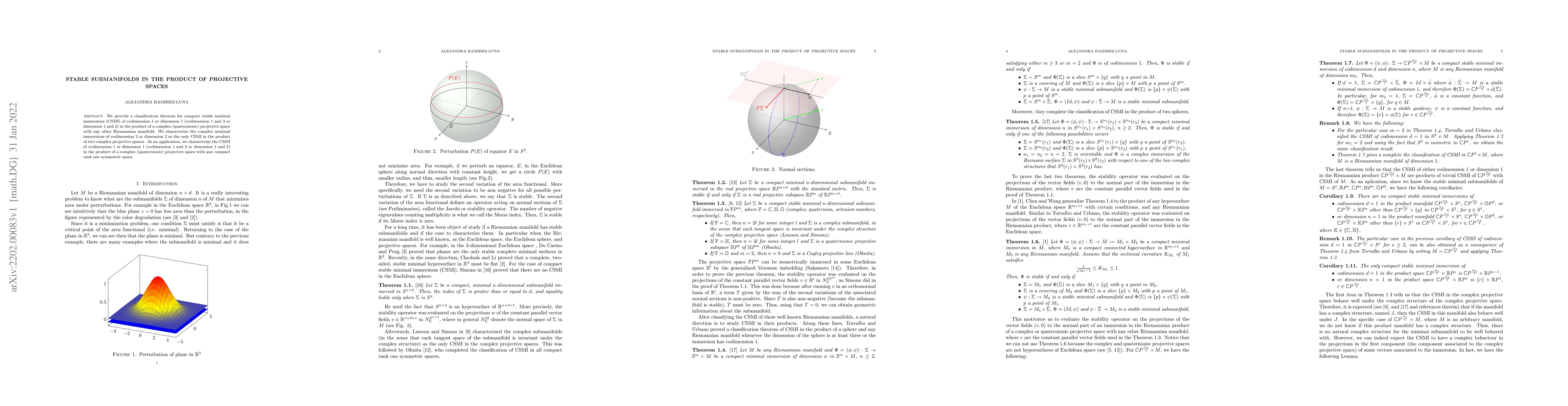Thumbnail for Stable submanifolds in the product of projective spaces