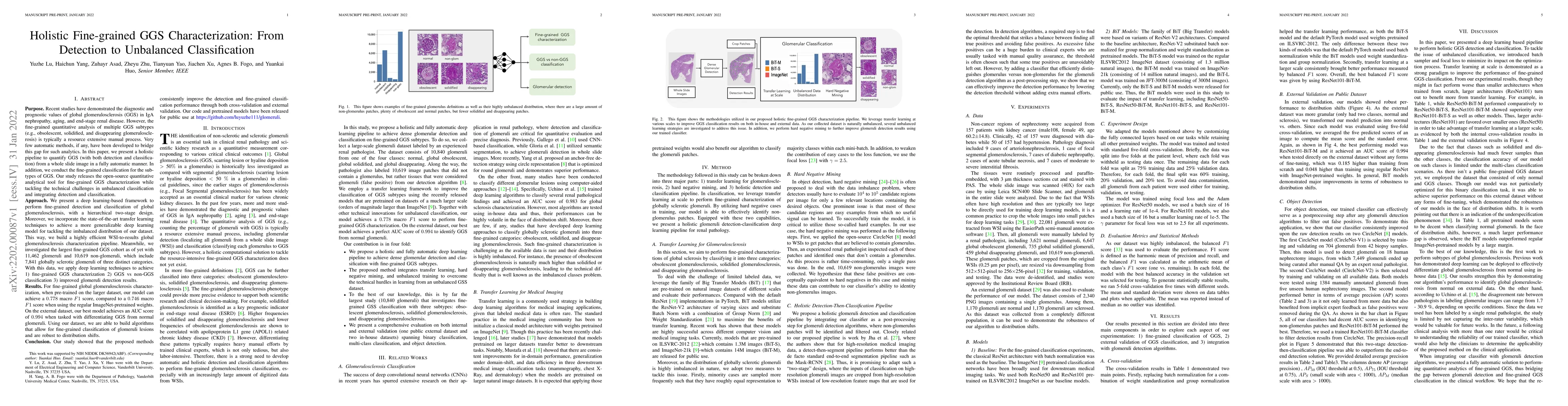 Thumbnail for Holistic Fine-grained GGS Characterization: From Detection to Unbalanced
  Classification