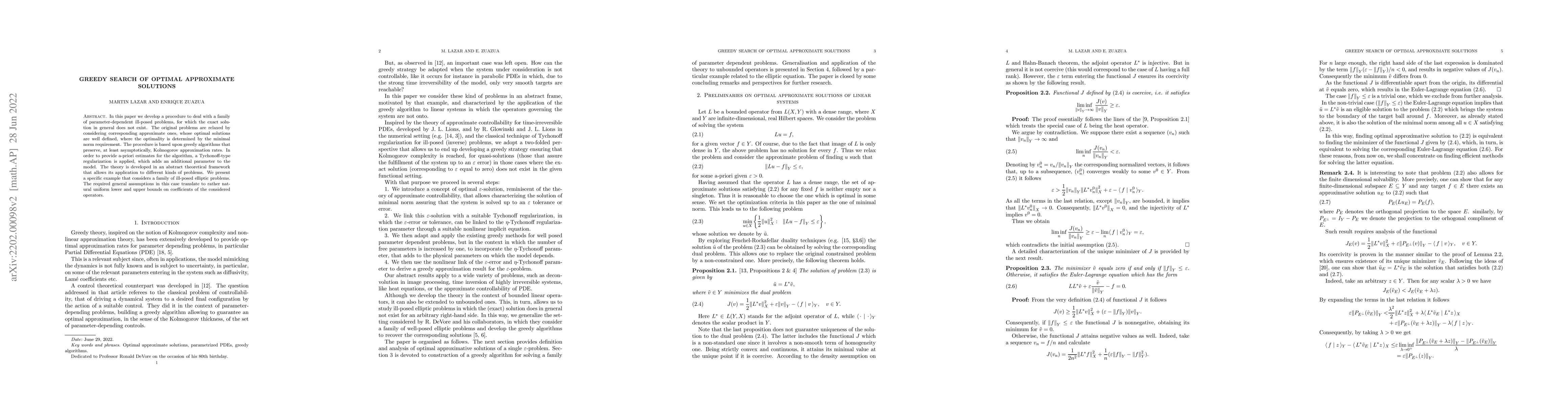 Thumbnail for Greedy search of optimal approximate solutions