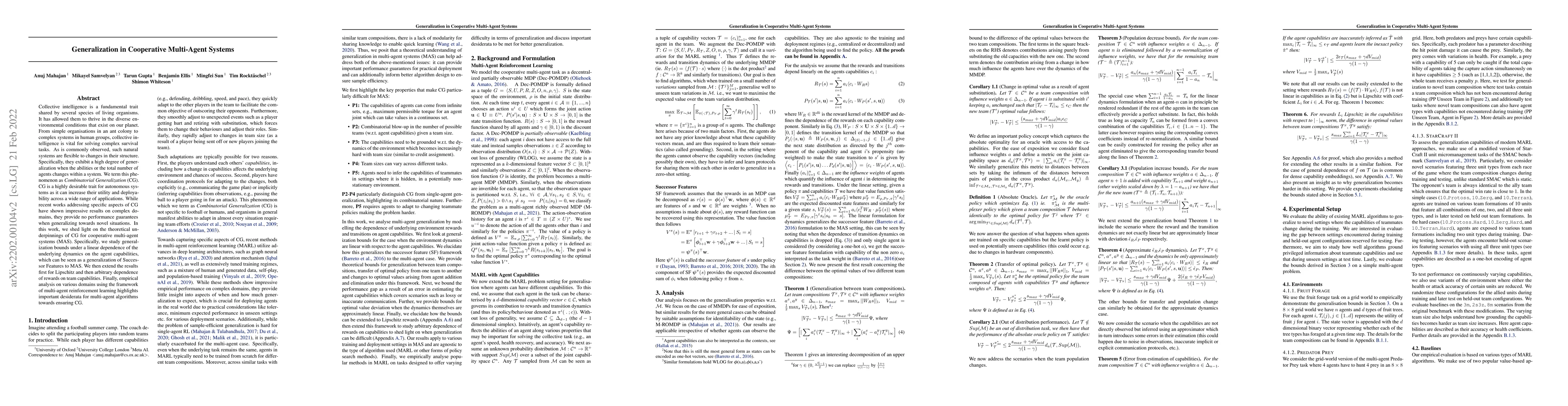 Thumbnail for Generalization in Cooperative Multi-Agent Systems