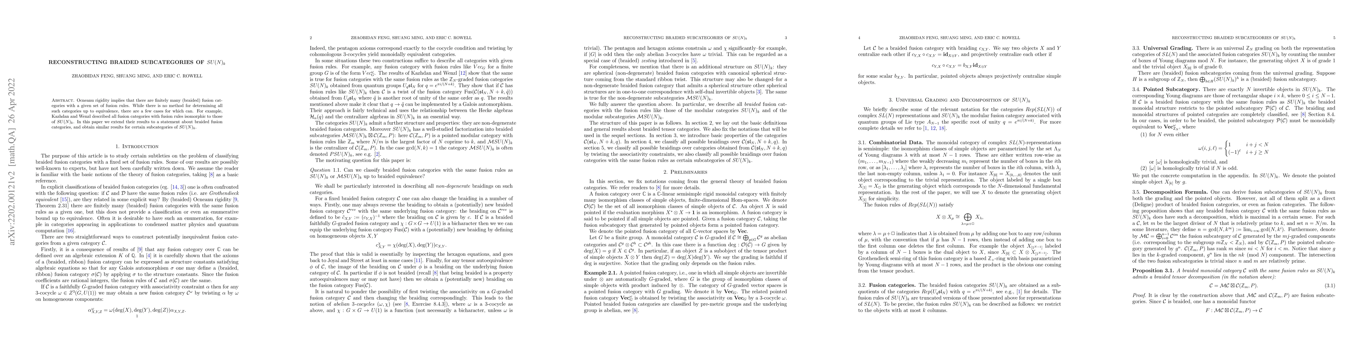 Thumbnail for Reconstructing Braided Subcategories of $SU(N)_k$