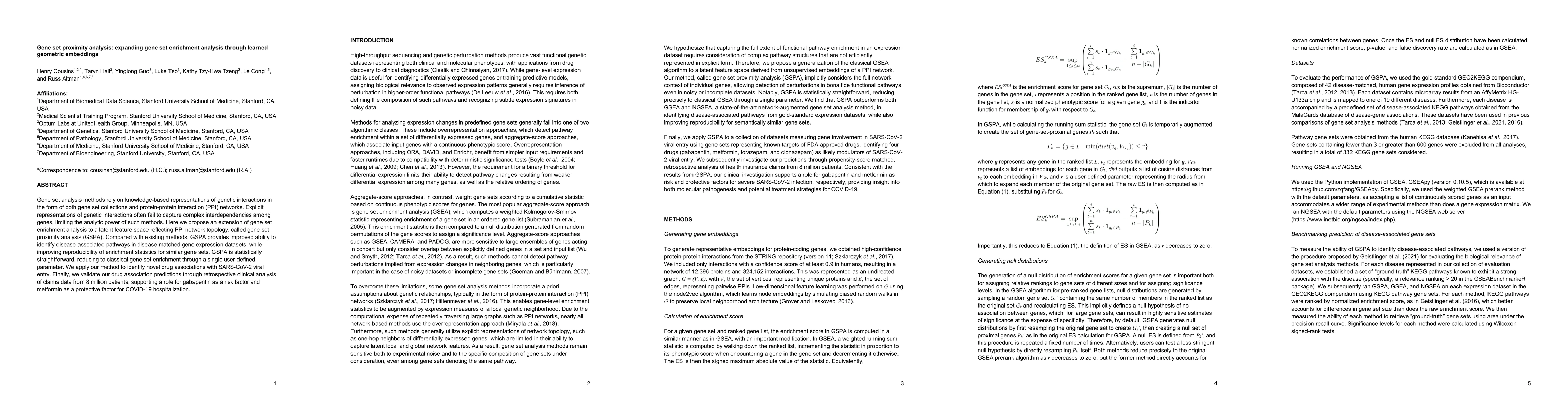 Thumbnail for Gene set proximity analysis: expanding gene set enrichment analysis
  through learned geometric embeddings