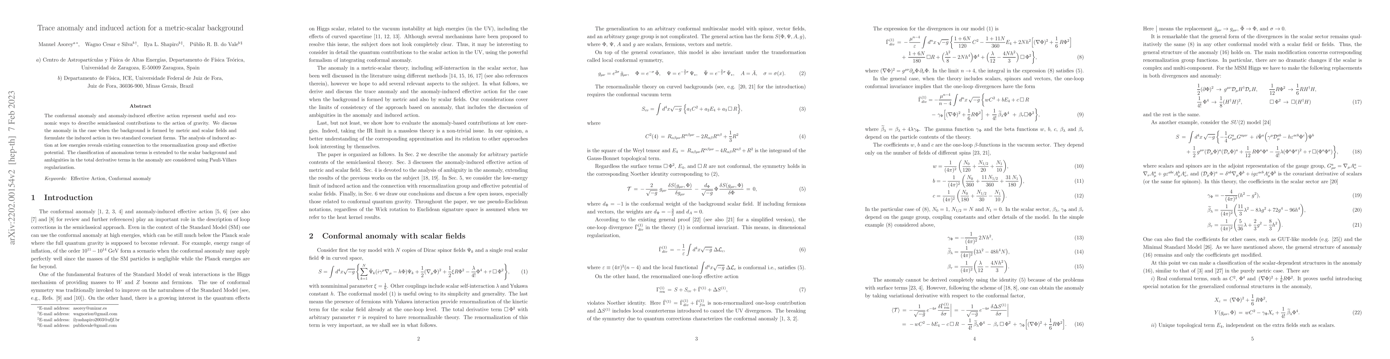 Thumbnail for Trace anomaly and induced action for a metric-scalar background