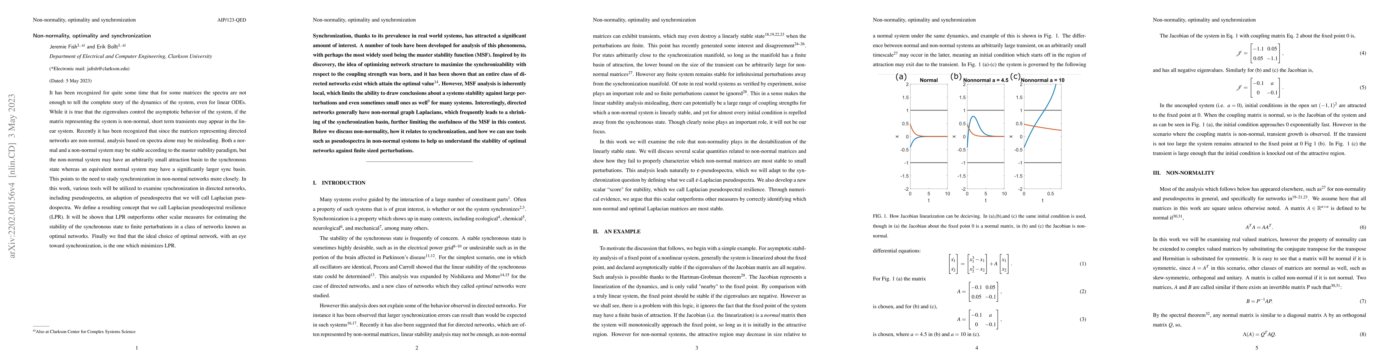 Thumbnail for Non-normality, optimality and synchronization