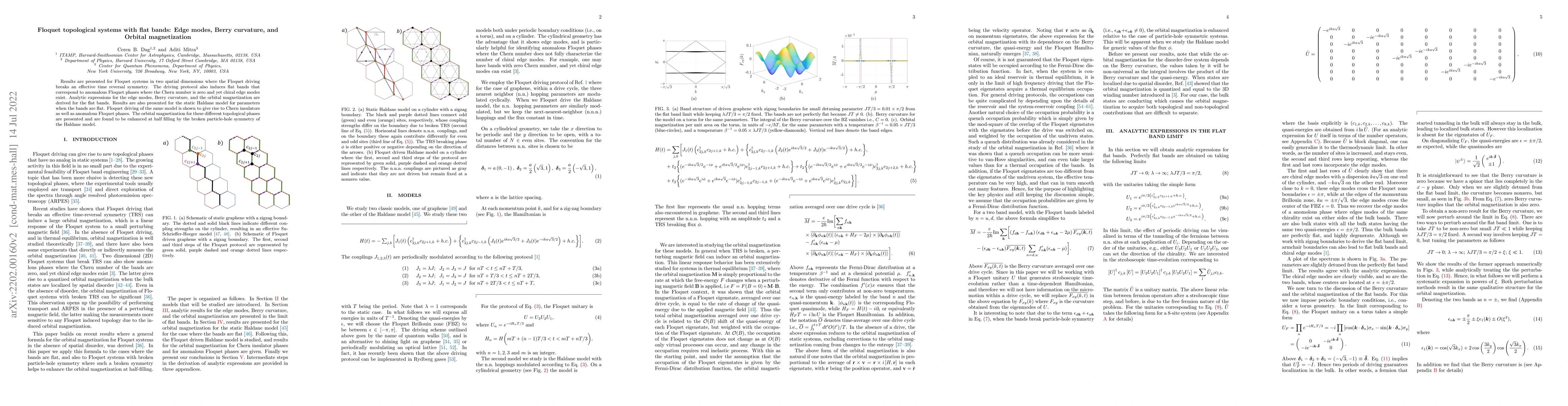 Thumbnail for Floquet topological systems with flat bands: Edge modes, Berry
  curvature, and Orbital magnetization