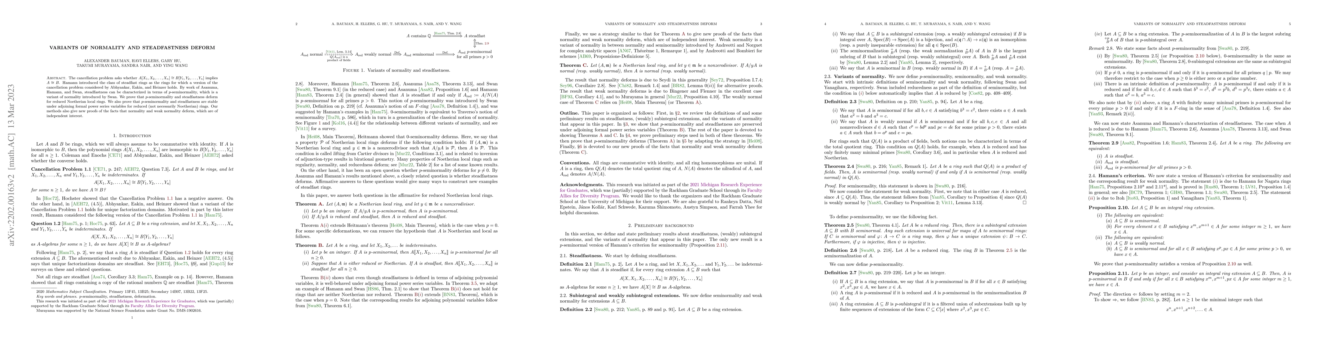 Thumbnail for Variants of normality and steadfastness deform