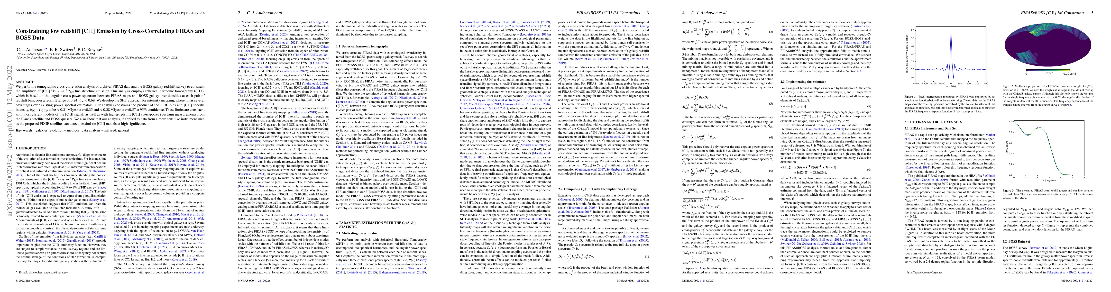 Thumbnail for Constraining low redshift [CII] Emission by Cross-Correlating FIRAS and
  BOSS Data