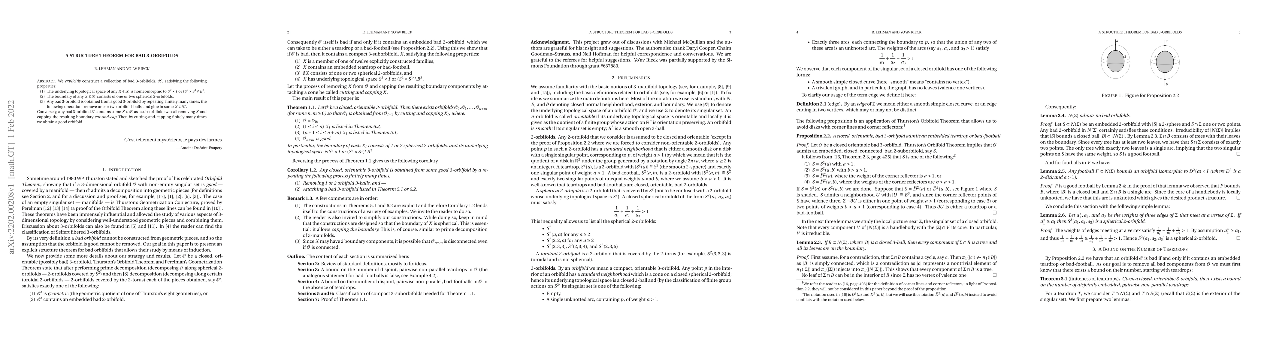 Thumbnail for A Structure Theorem for Bad 3-Orbifolds