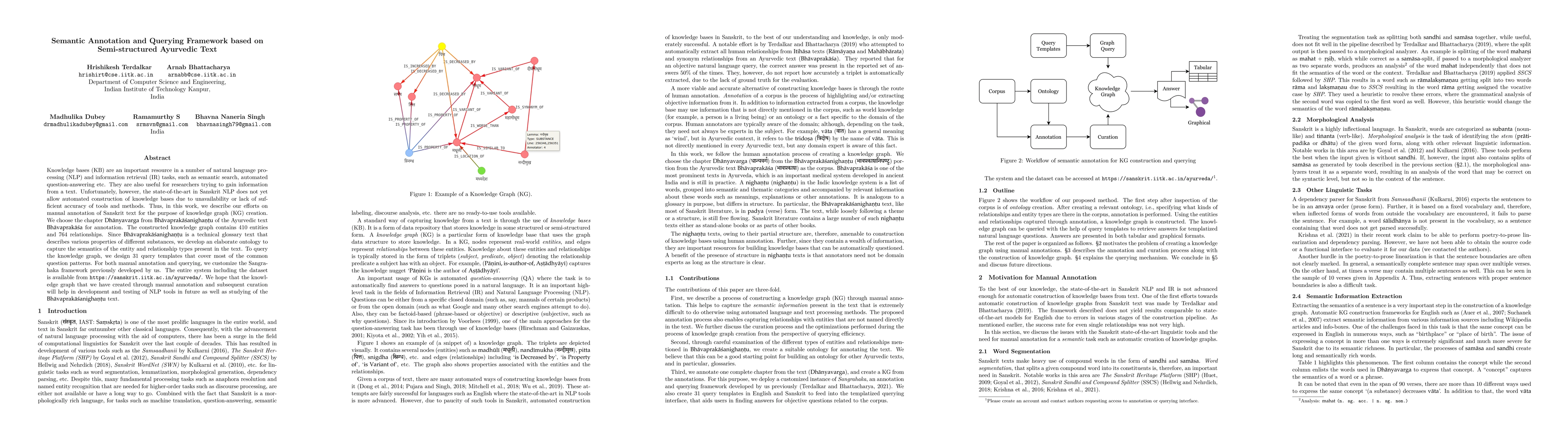 Thumbnail for Semantic Annotation and Querying Framework based on Semi-structured
  Ayurvedic Text