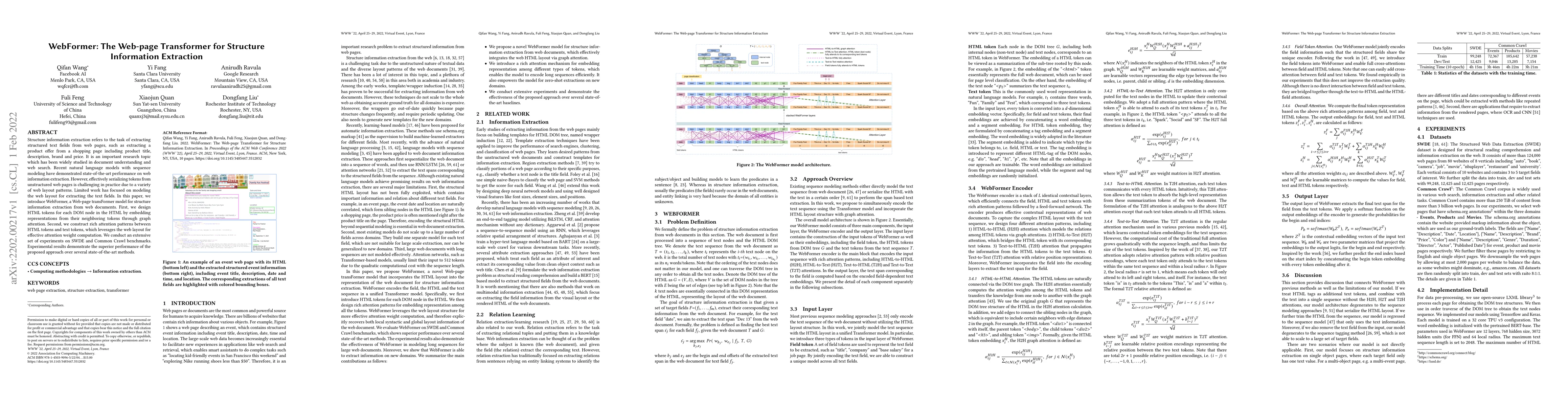 Thumbnail for WebFormer: The Web-page Transformer for Structure Information Extraction