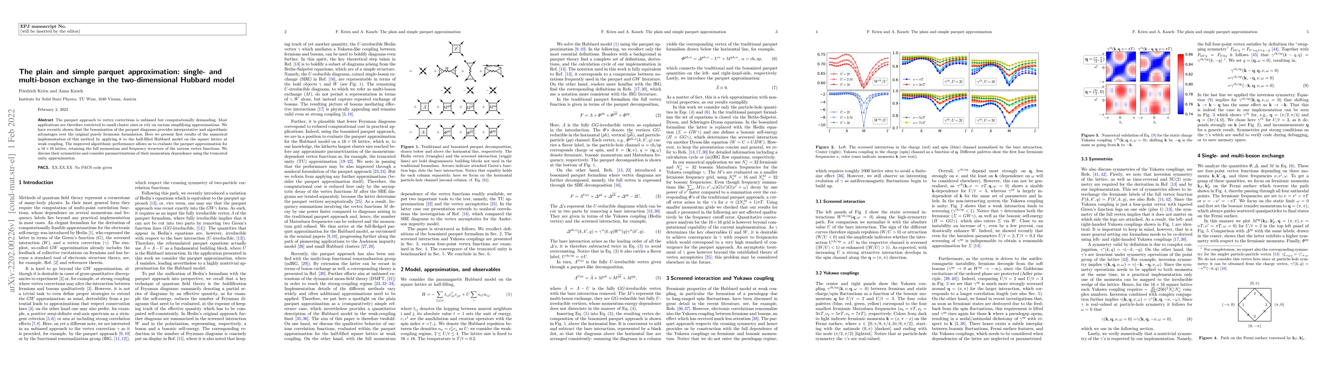 Thumbnail for The plain and simple parquet approximation: single- and multi-boson
  exchange in the two-dimensional Hubbard model