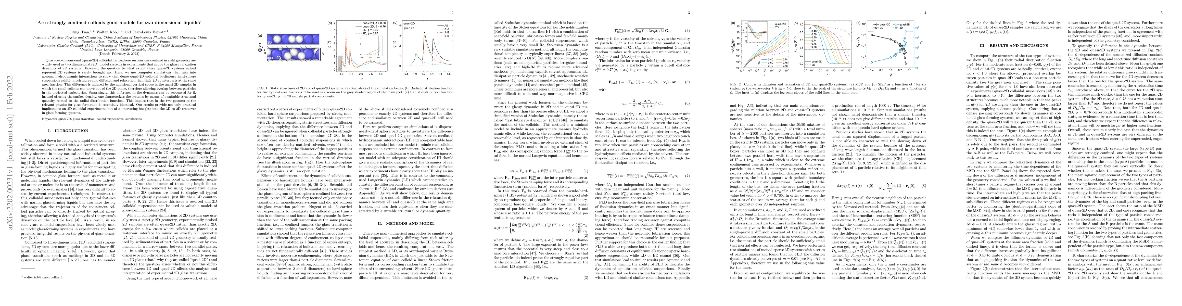 Thumbnail for Are strongly confined colloids good models for two dimensional liquids?
