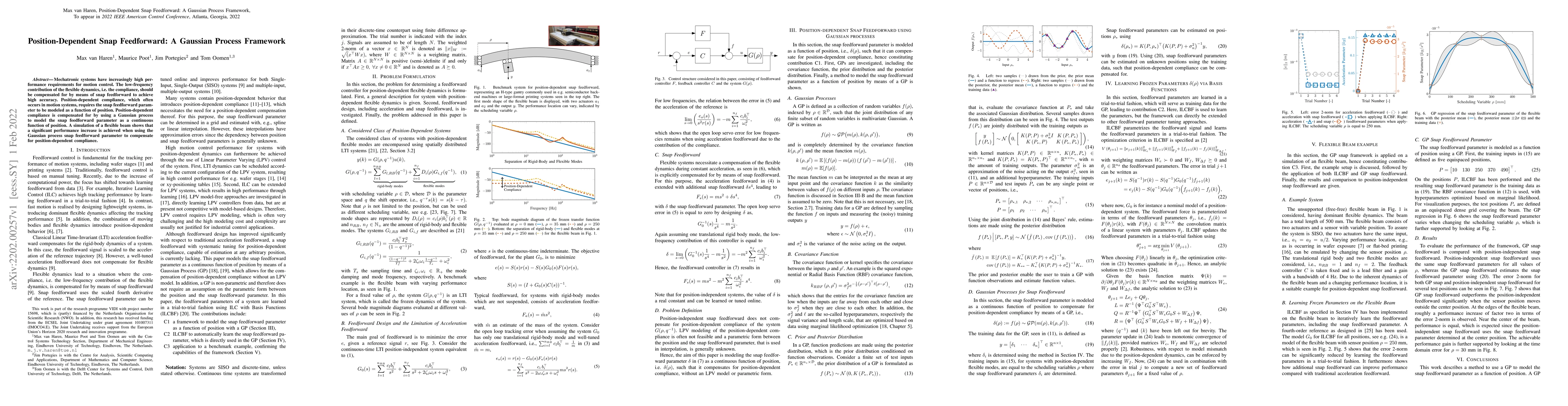 Thumbnail for Position-Dependent Snap Feedforward: A Gaussian Process Framework