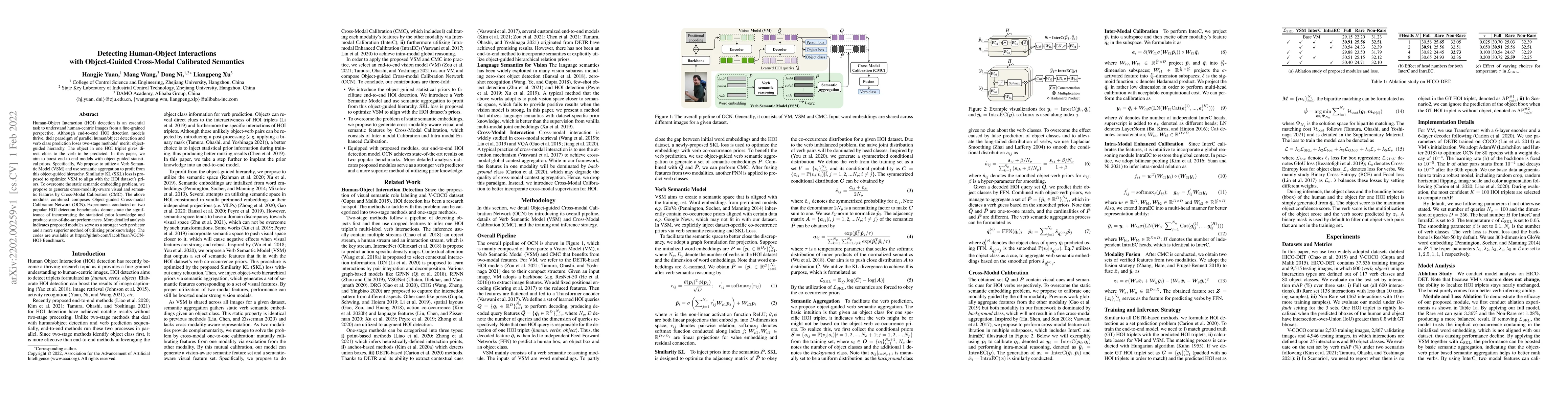 Thumbnail for Detecting Human-Object Interactions with Object-Guided Cross-Modal
  Calibrated Semantics