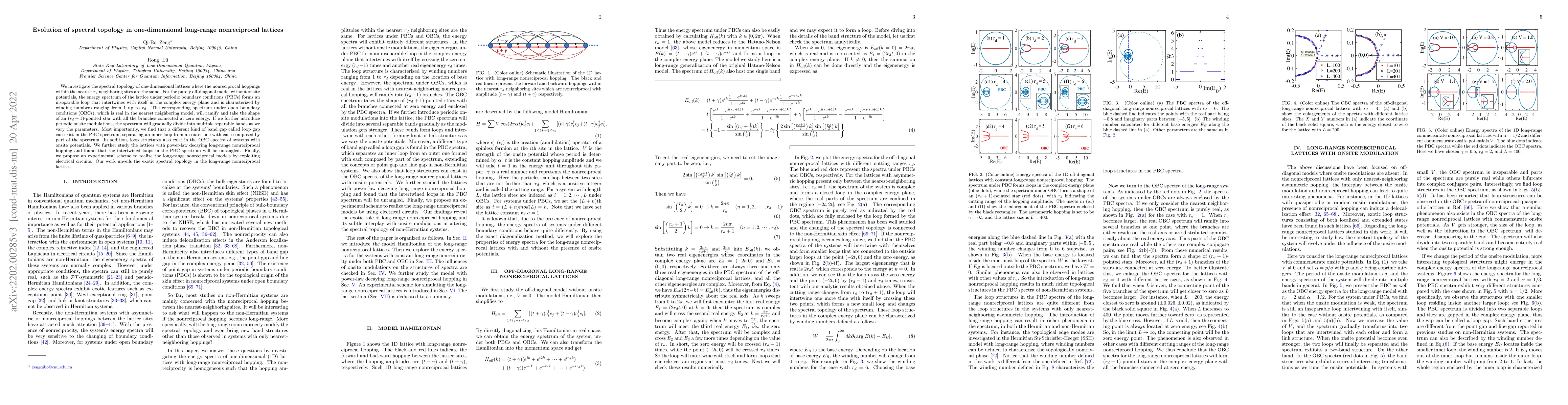 Thumbnail for Evolution of spectral topology in one-dimensional long-range
  nonreciprocal lattices