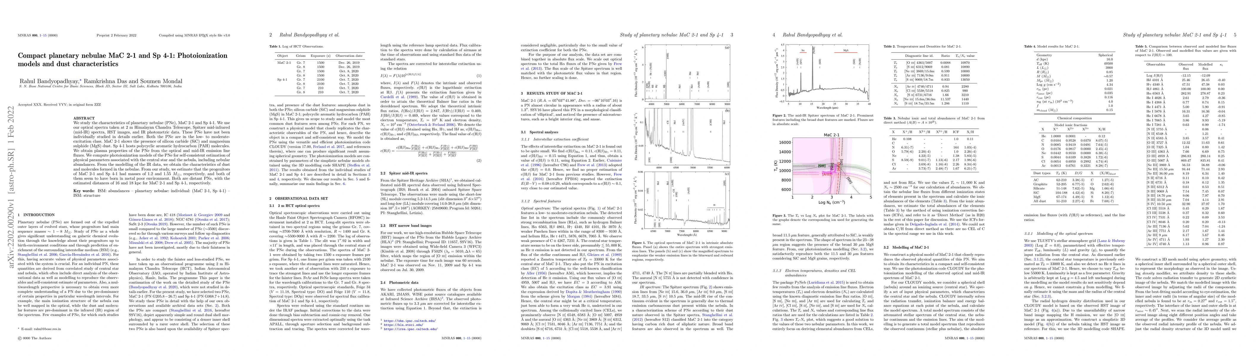 Thumbnail for Compact planetary nebulae MaC 2-1 and Sp 4-1: Photoionization models and
  dust characteristics