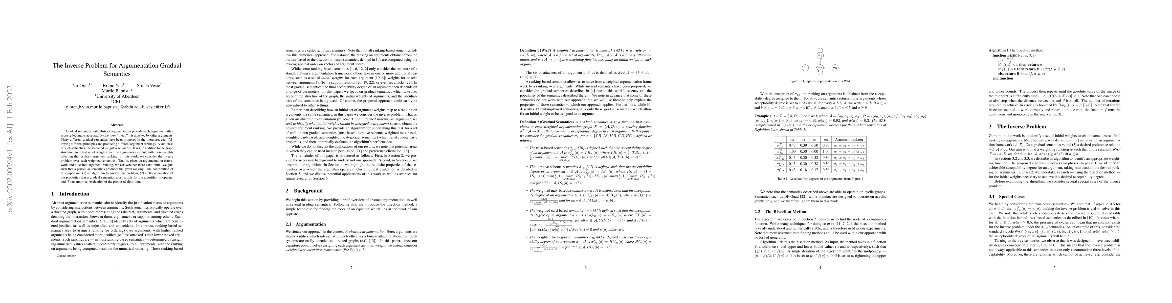 Thumbnail for The Inverse Problem for Argumentation Gradual Semantics