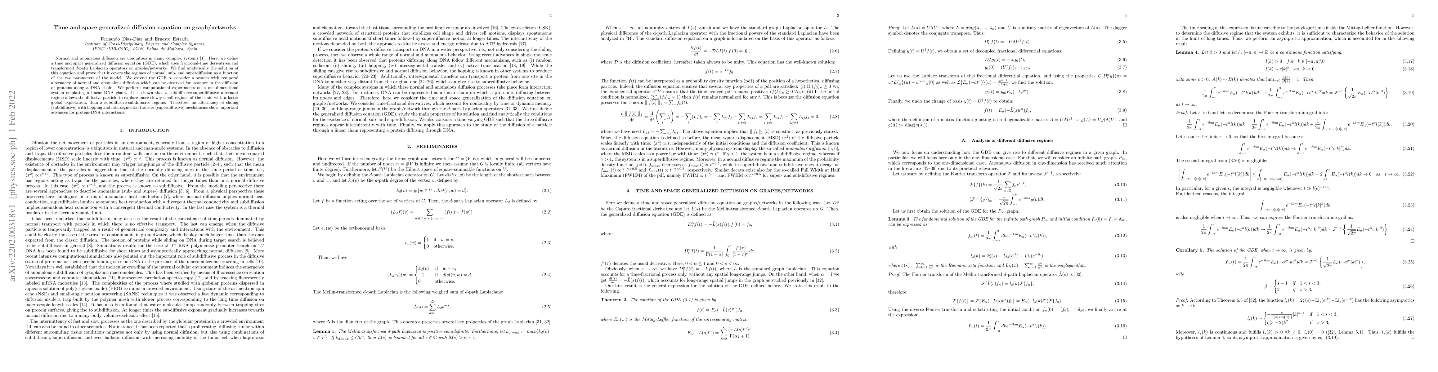 Thumbnail for Time and space generalized diffusion equation on graphs/networks
