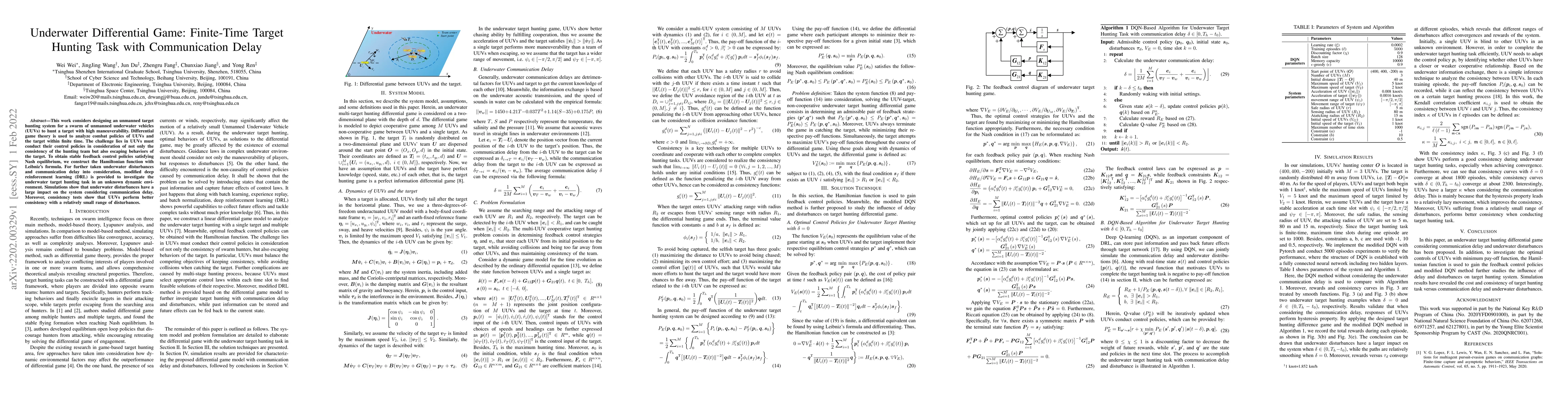 Thumbnail for Underwater Differential Game: Finite-Time Target Hunting Task with
  Communication Delay