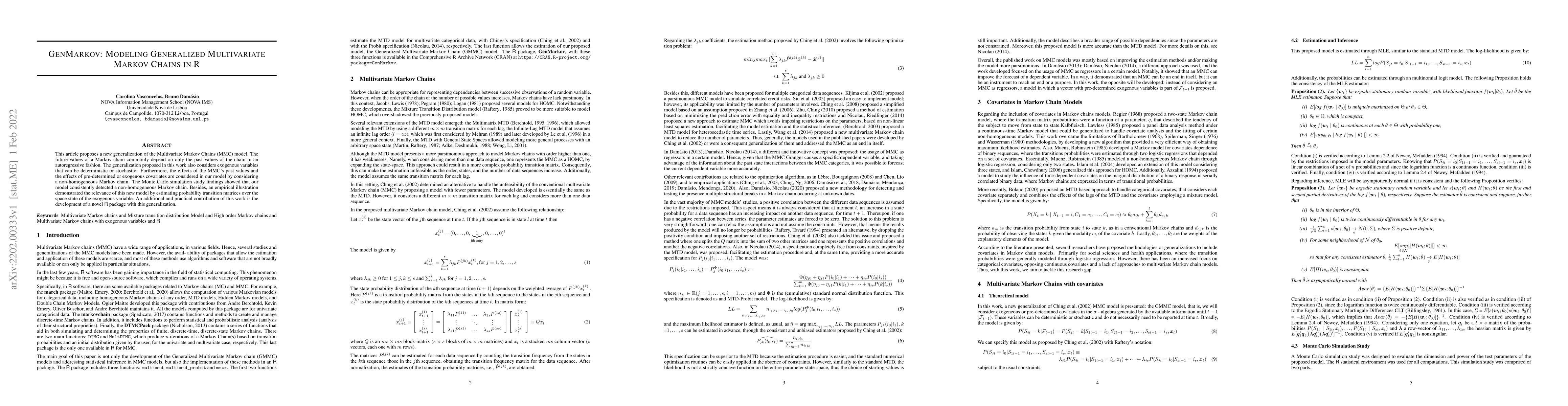 Thumbnail for GenMarkov: Modeling Generalized Multivariate Markov Chains in R