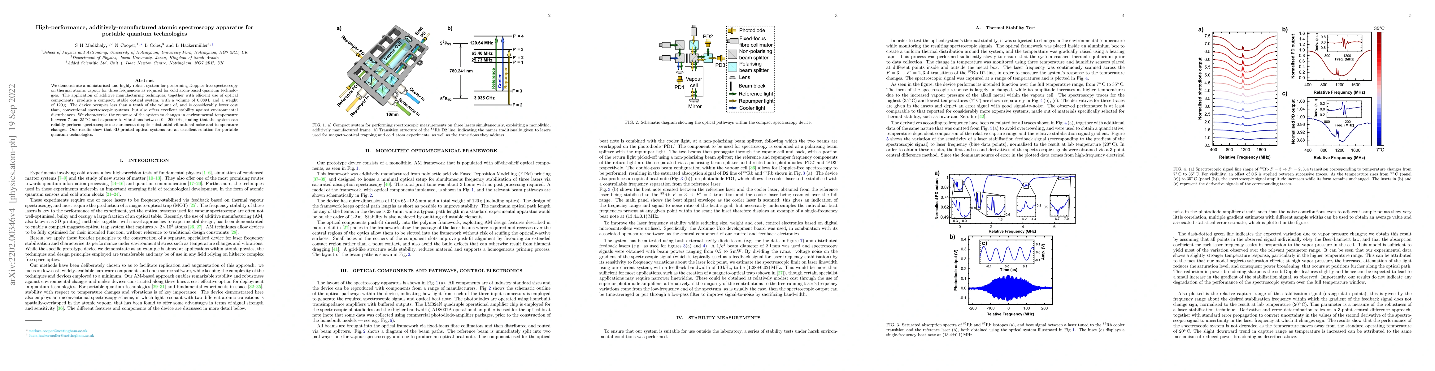 Thumbnail for High-performance, additively-manufactured atomic spectroscopy apparatus
  for portable quantum technologies