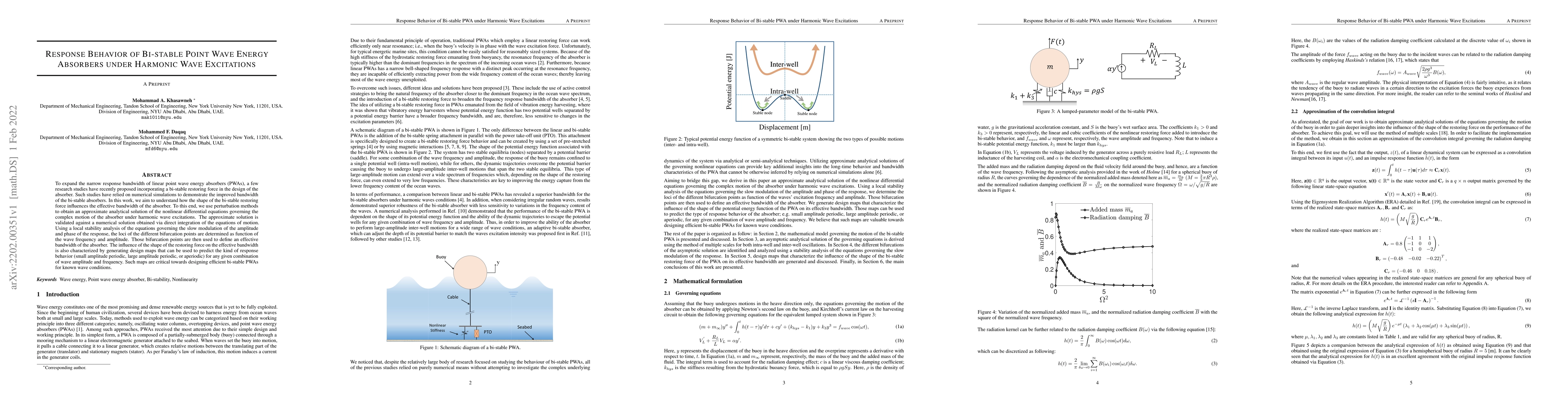 Thumbnail for Response Behavior of Bi-stable Point Wave Energy Absorbers under
  Harmonic Wave Excitations