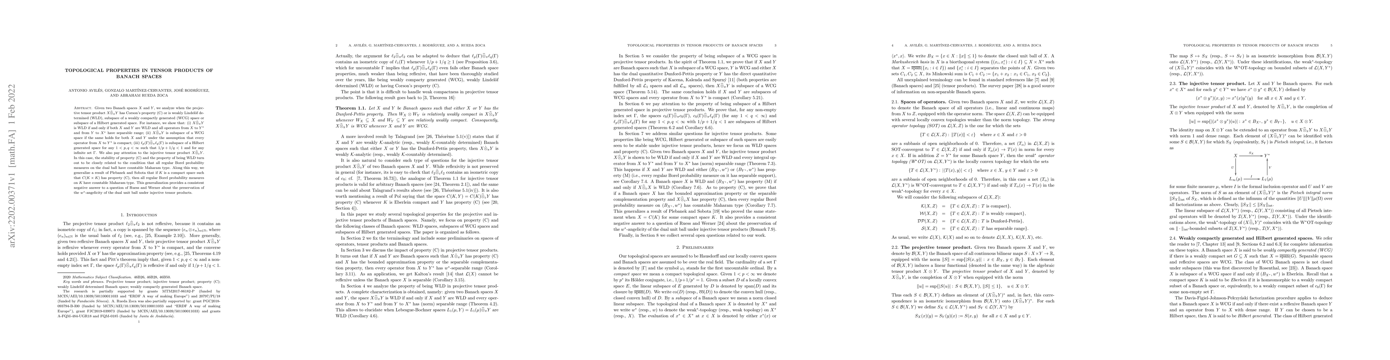 Thumbnail for Topological properties in tensor products of Banach spaces