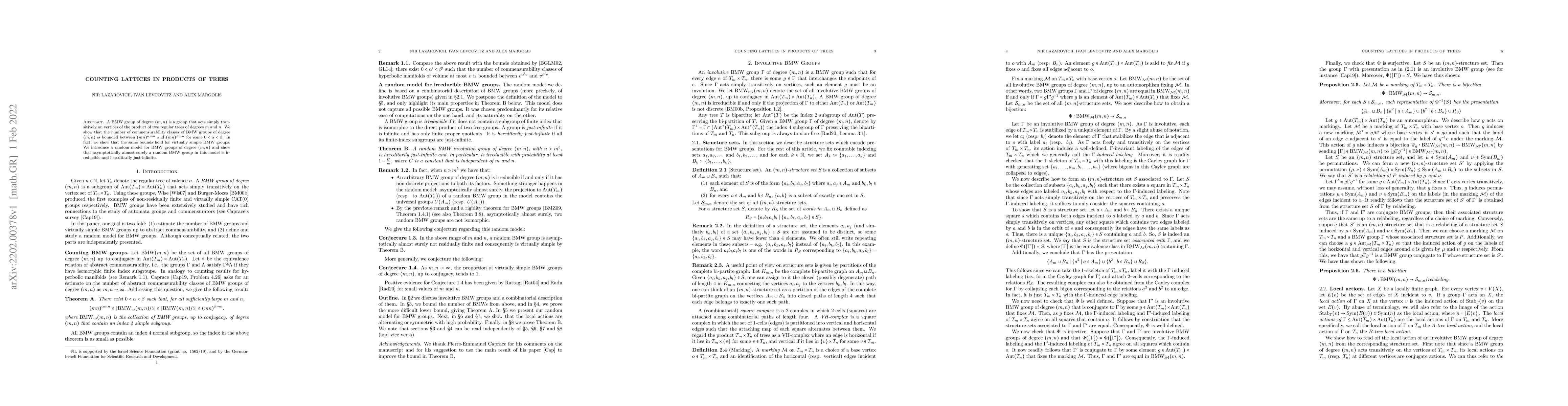 Thumbnail for Counting lattices in products of trees
