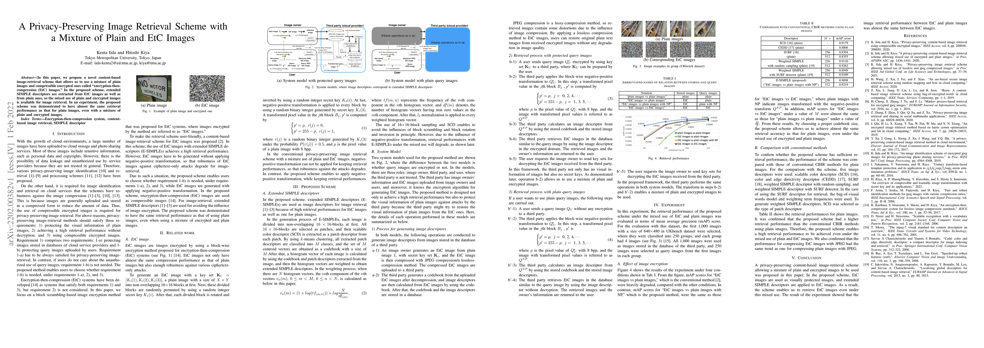 Thumbnail for A Privacy-Preserving Image Retrieval Scheme with a Mixture of Plain and
  EtC Images