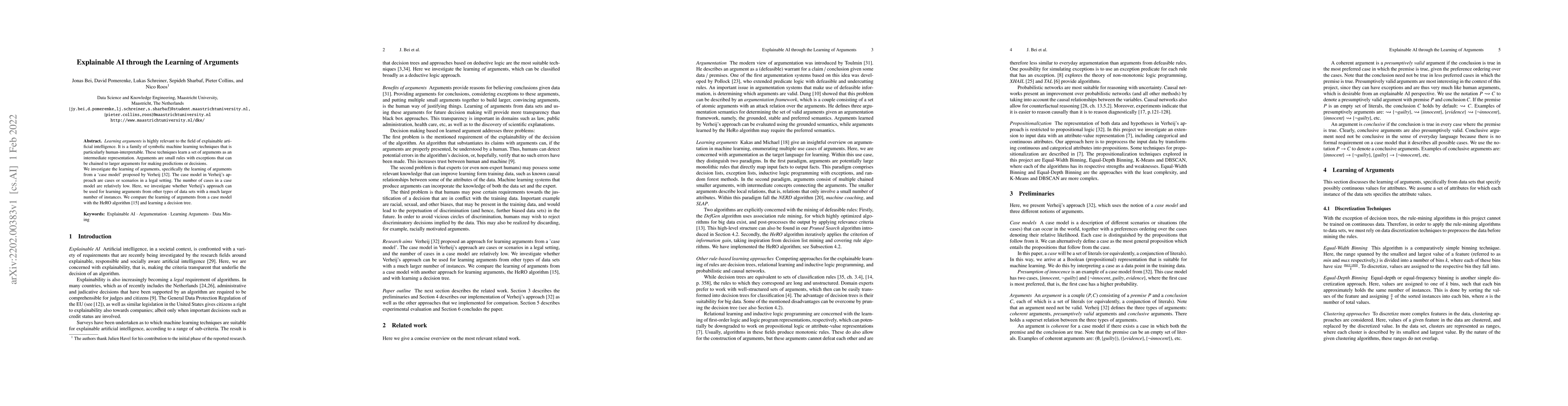 Thumbnail for Explainable AI through the Learning of Arguments