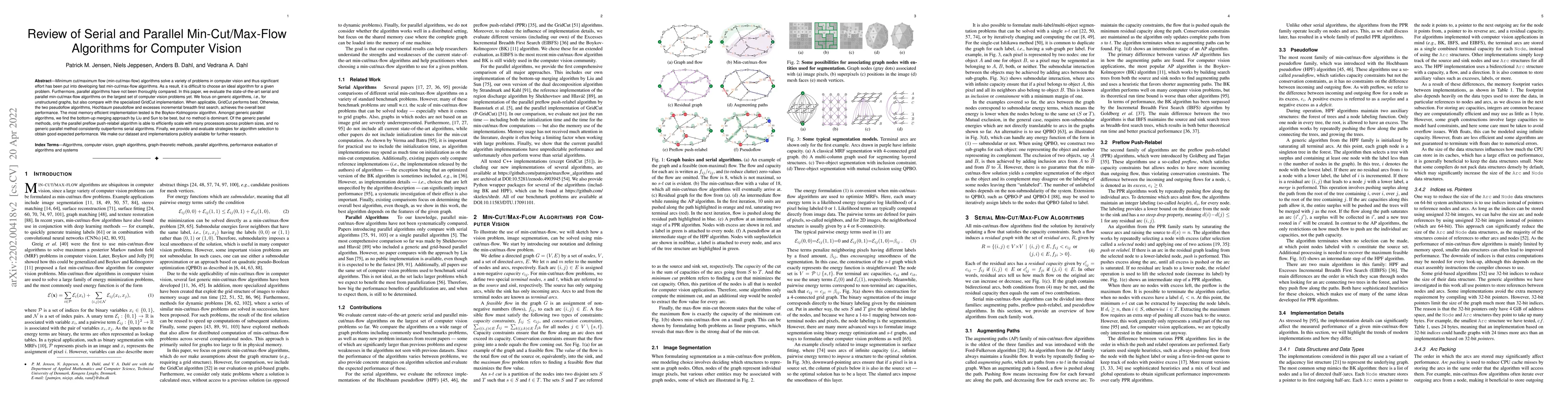 Thumbnail for Review of Serial and Parallel Min-Cut/Max-Flow Algorithms for Computer
  Vision