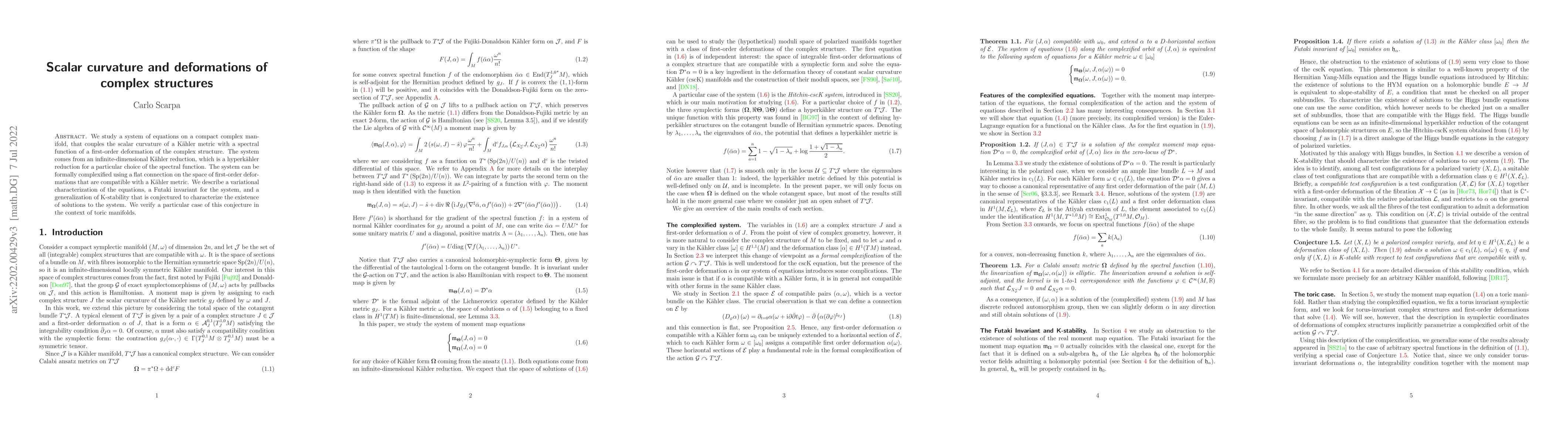 Thumbnail for Scalar curvature and deformations of complex structures