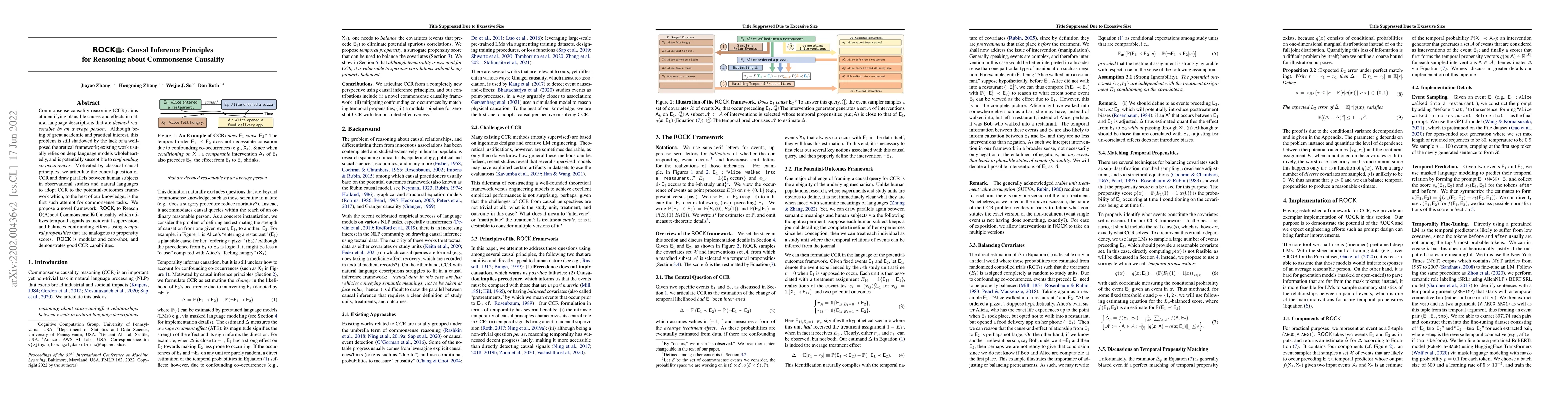Thumbnail for ROCK: Causal Inference Principles for Reasoning about Commonsense
  Causality