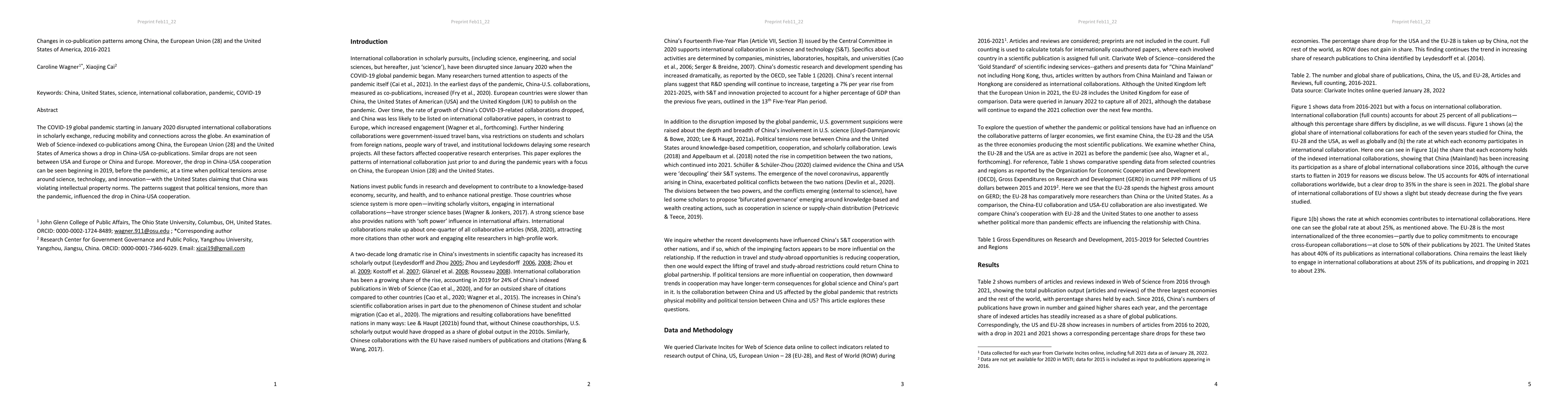 Thumbnail for Changes in co-publication patterns among China, the European Union (28)
  and the United States of America, 2016-2021