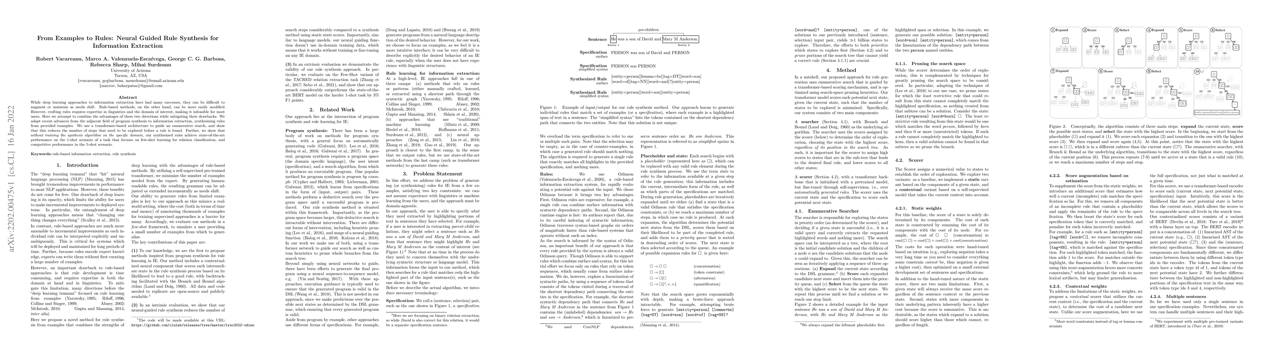 Thumbnail for From Examples to Rules: Neural Guided Rule Synthesis for Information
  Extraction