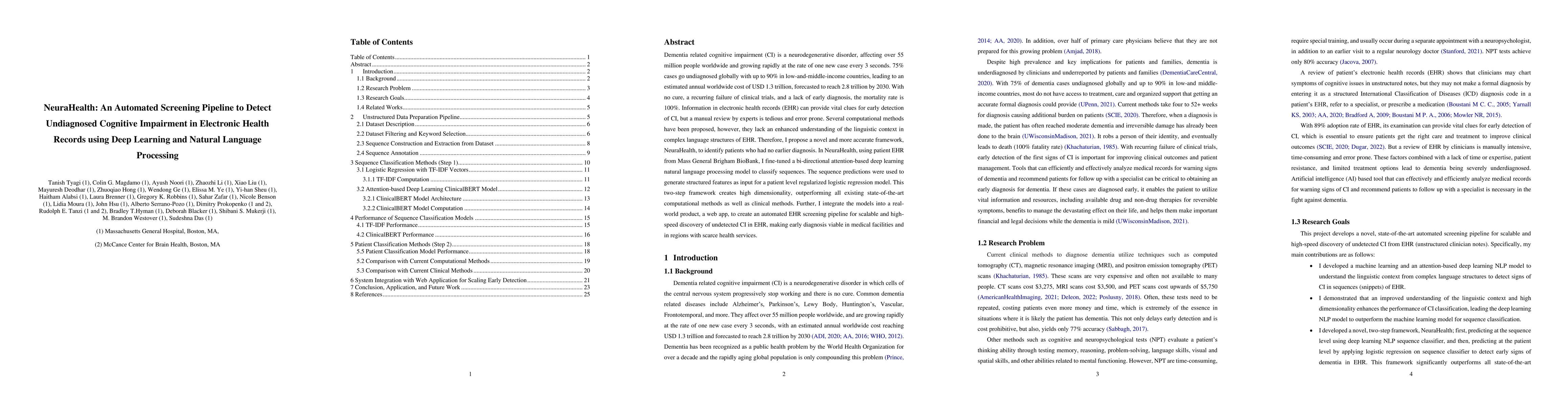 Thumbnail for NeuraHealth: An Automated Screening Pipeline to Detect Undiagnosed
  Cognitive Impairment in Electronic Health Records with Deep Learning and
  Natural Language Processing