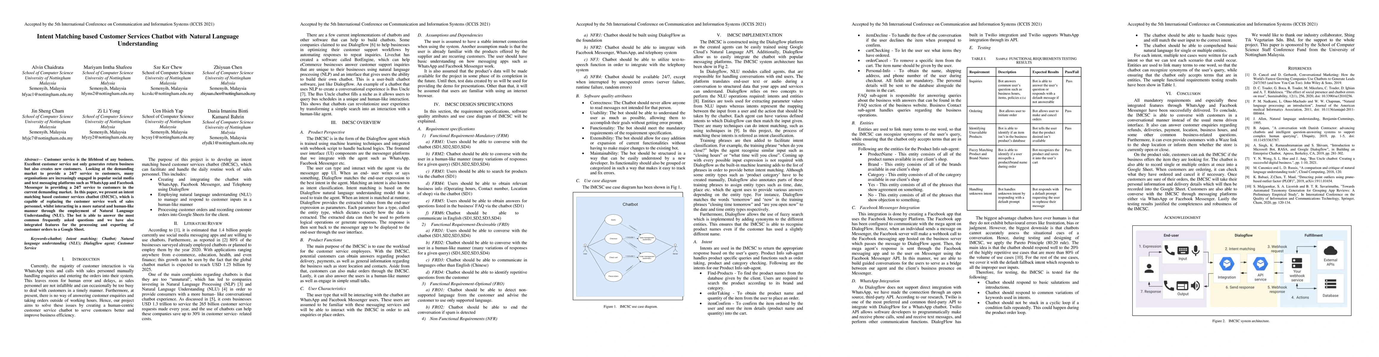 Thumbnail for Intent Matching based Customer Services Chatbot with Natural Language
  Understanding