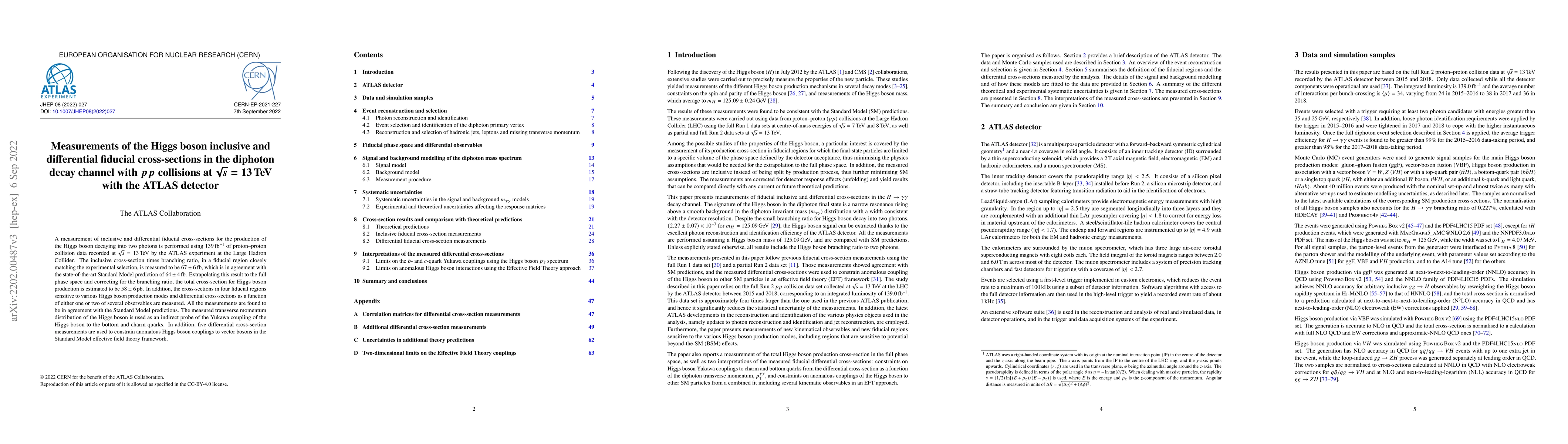 Thumbnail for Measurements of the Higgs boson inclusive and differential fiducial
  cross-sections in the diphoton decay channel with $pp$ collisions at
  $\sqrt{s} = 13$ TeV with the ATLAS detector