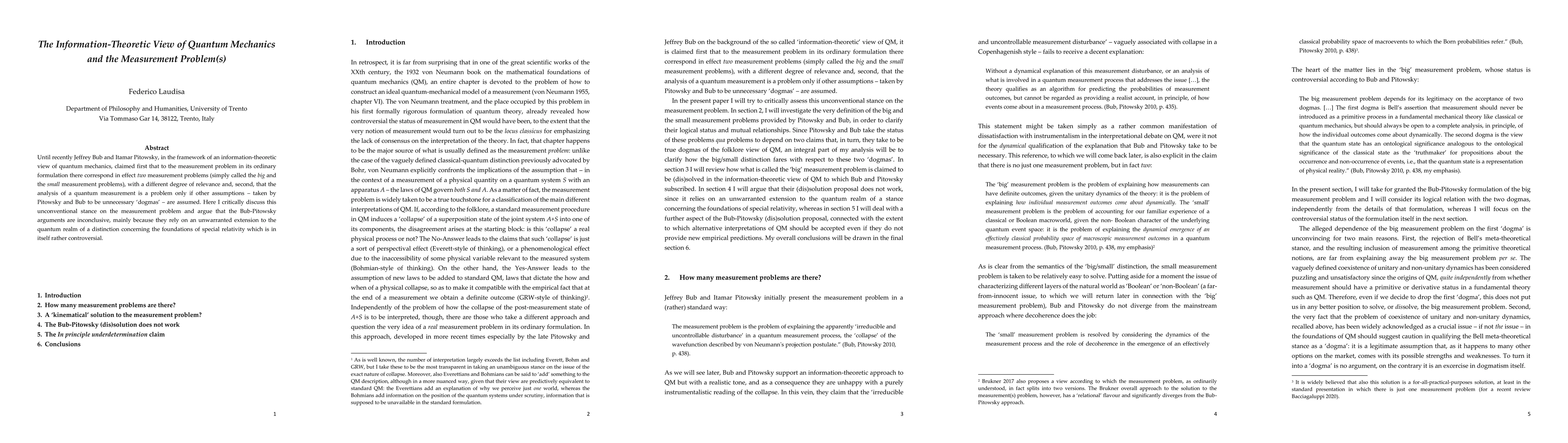 Thumbnail for The Information-Theoretic View of Quantum Mechanics and the Measurement
  Problem(s)