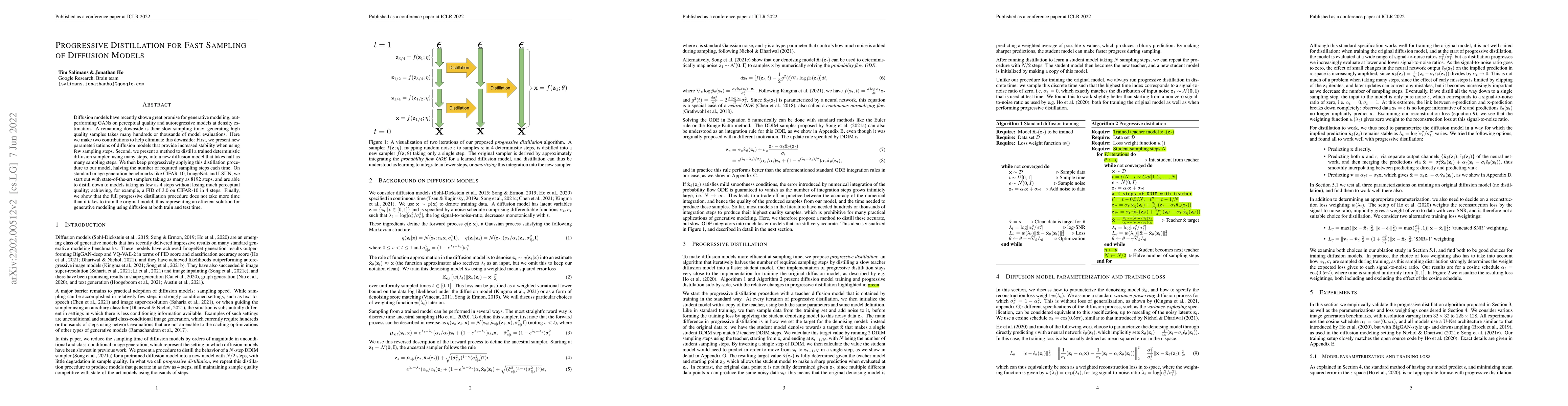 Thumbnail for Progressive Distillation for Fast Sampling of Diffusion Models