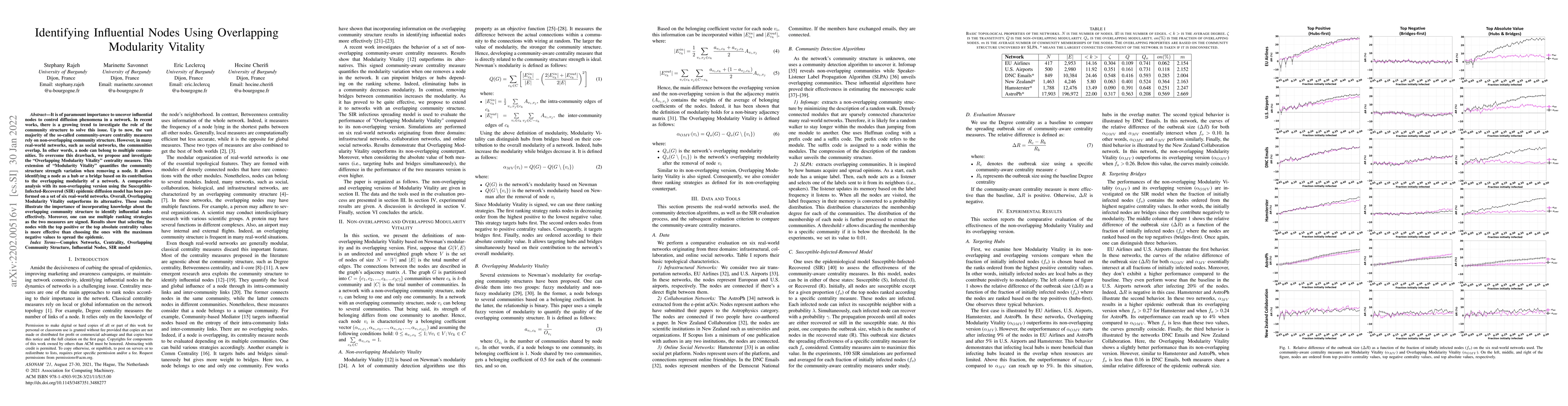 Thumbnail for Identifying Influential Nodes Using Overlapping Modularity Vitality