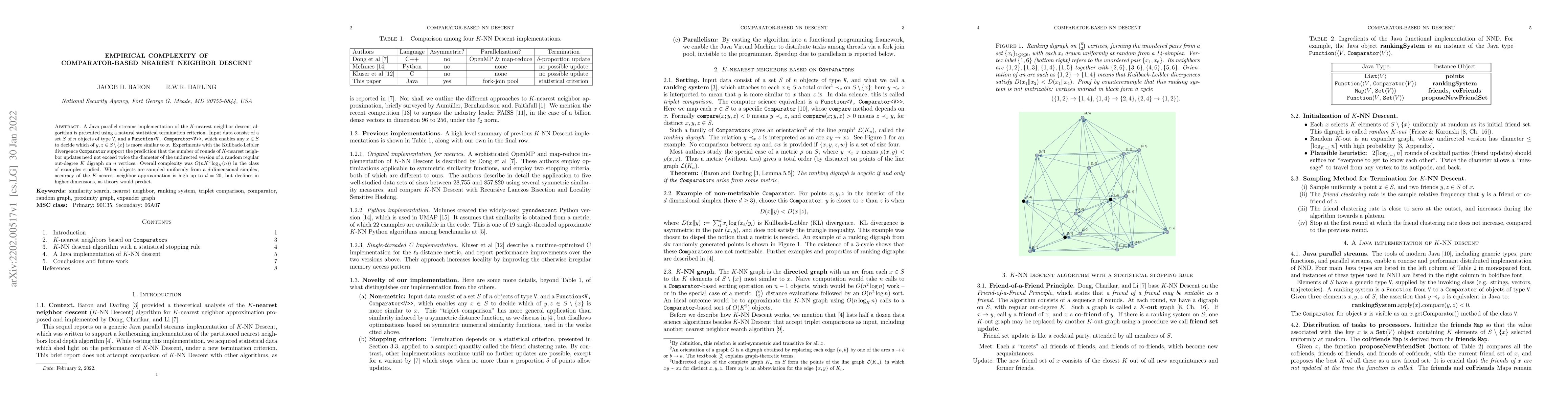 Thumbnail for Empirical complexity of comparator-based nearest neighbor descent