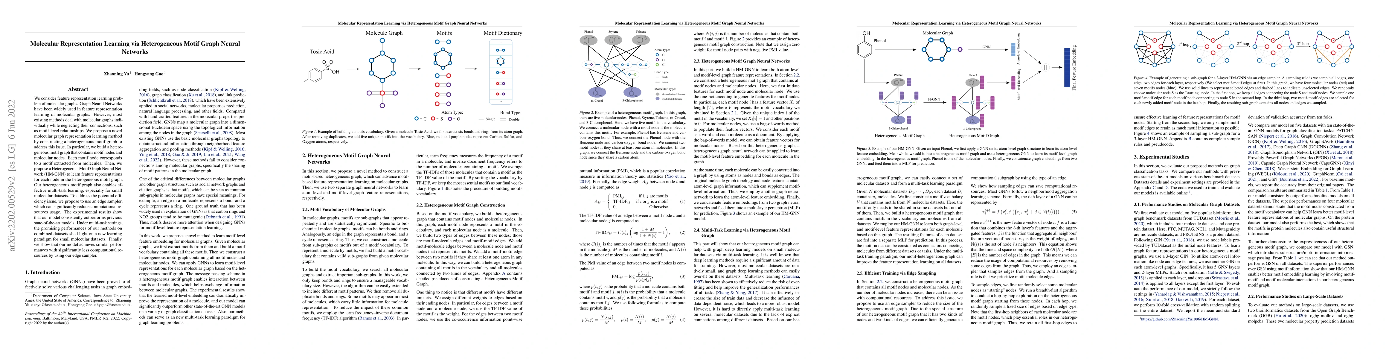 Thumbnail for Molecular Representation Learning via Heterogeneous Motif Graph Neural
  Networks