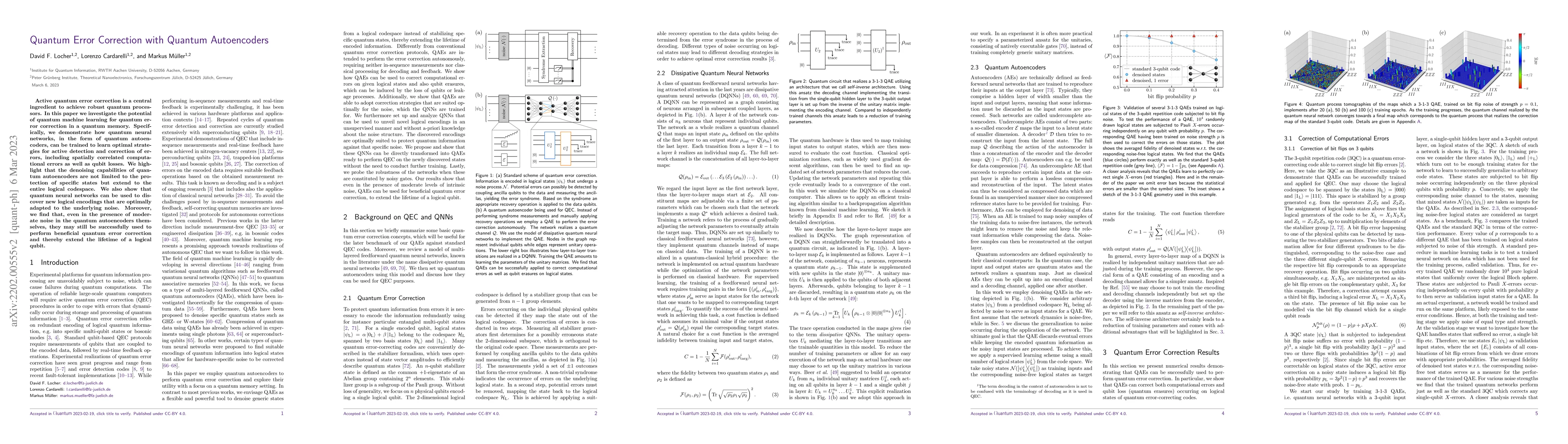 Thumbnail for Quantum Error Correction with Quantum Autoencoders